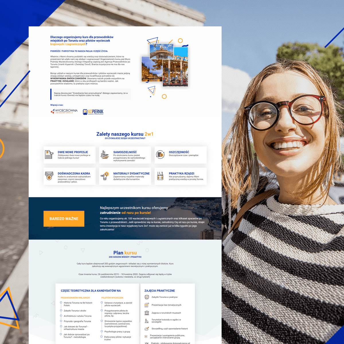 Projekt ulotki i landing page dla 2kursy