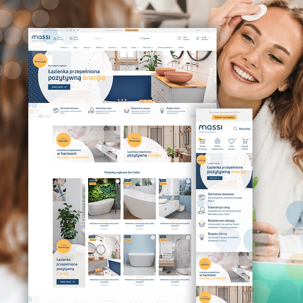 Massi – projekt sklepu z wyposażeniem łazienek